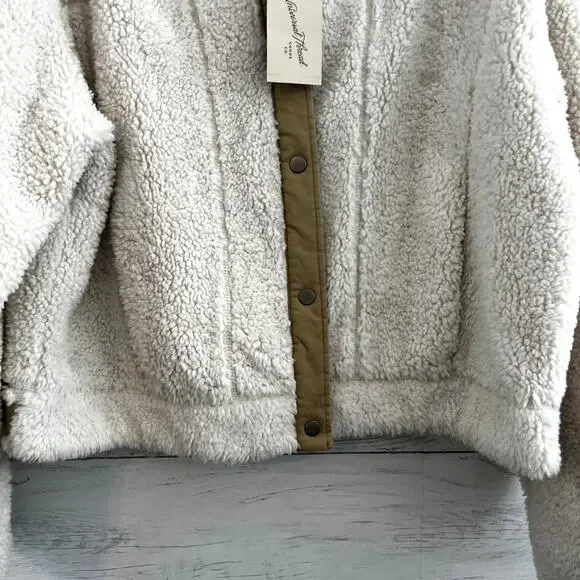 Universal Thread NWT Cream Sherpa Chunky Full Snap Jacket Size XL - Picture 5 of 8